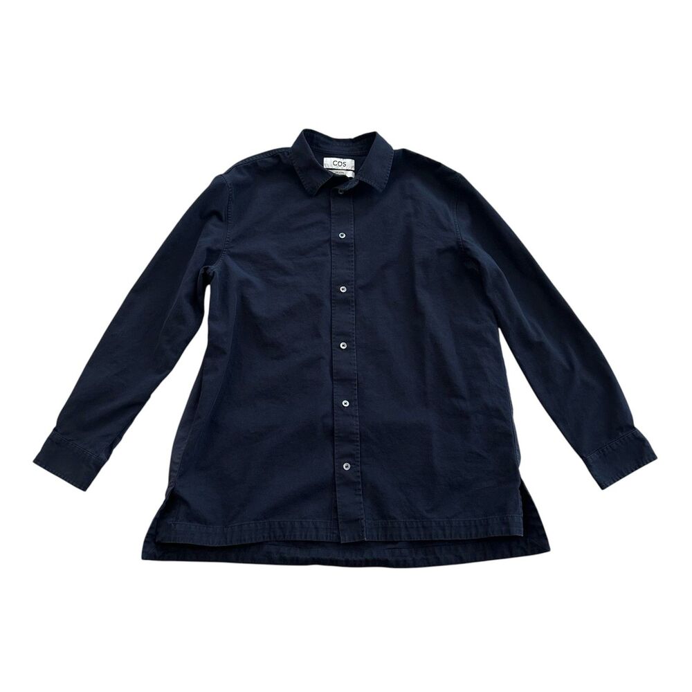 COS Relaxed Fit Navy Cotton Button Up Shirt Men's Size M